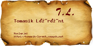 Tomasik Lóránt névjegykártya