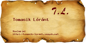 Tomasik Lóránt névjegykártya