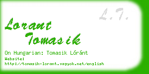 lorant tomasik business card